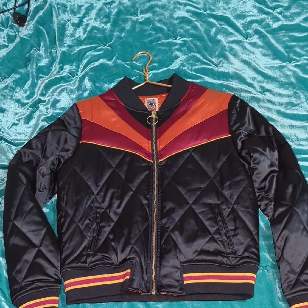 Stylish Black and Orange Bomber Jacket